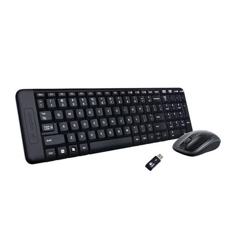 COMBO TECLADO/MOUSE MK220 Logitech Español Inalámbrico USB Compatible Win Antiderrames Teclas Silenciosas Garantía 3Años-NEGRO