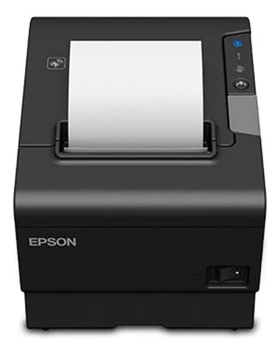Impresora EPSON Térmica de Recibos. 80mm/58mm, Puerto Ethernet, Serial & USB Tipo B. Incluye Fuente. Negra. TM-T88VI-061.