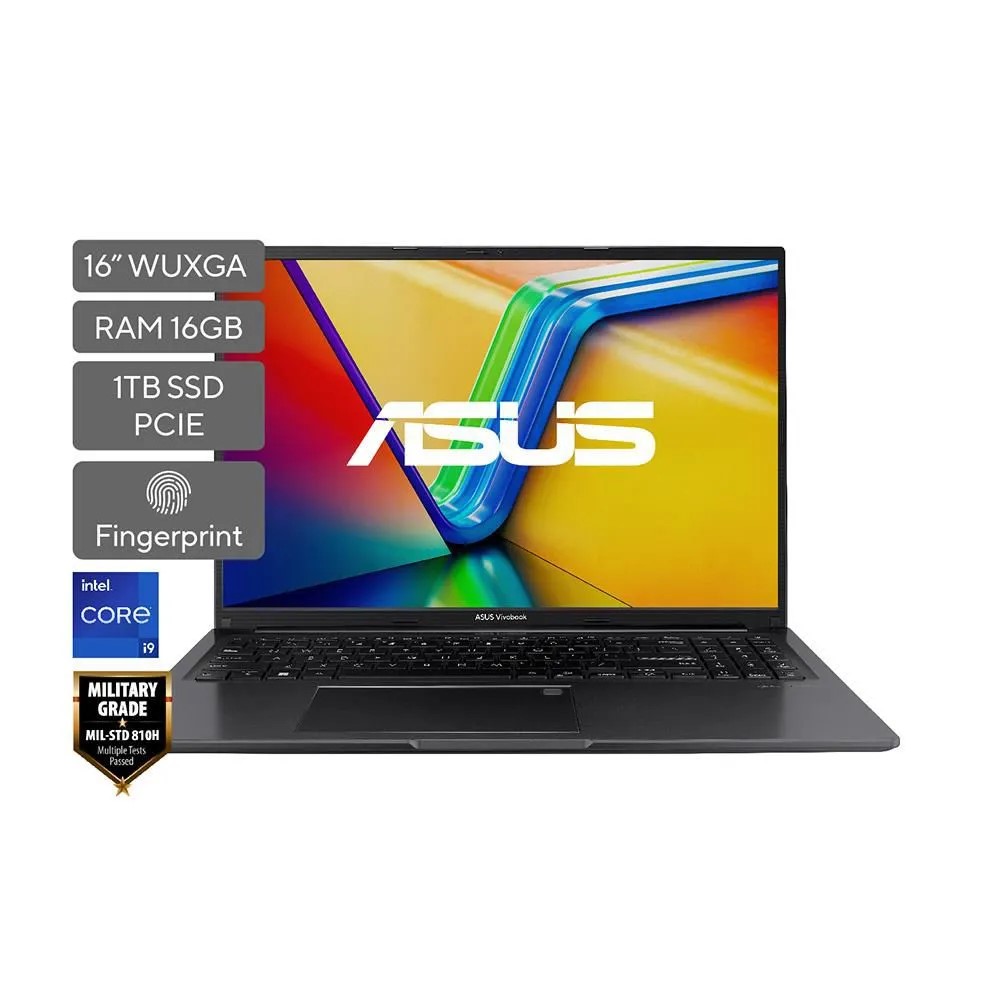 Portátil ASUS Vivobook 16 X1605VA-MB493W BLACK Intel® Core™ i9-13900H Intel Iris X? Graphics DDR4 16GB 1TB M.2 NVMe™ PCIe® 4.0 SSD WUXGA (1920 x 1200) 16:10 aspect ratio Windows 11 Home