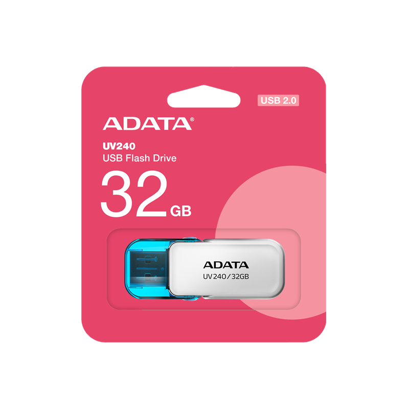Memoria Usb Adata 2.0 UV240 Escualizable 32GB Blanca