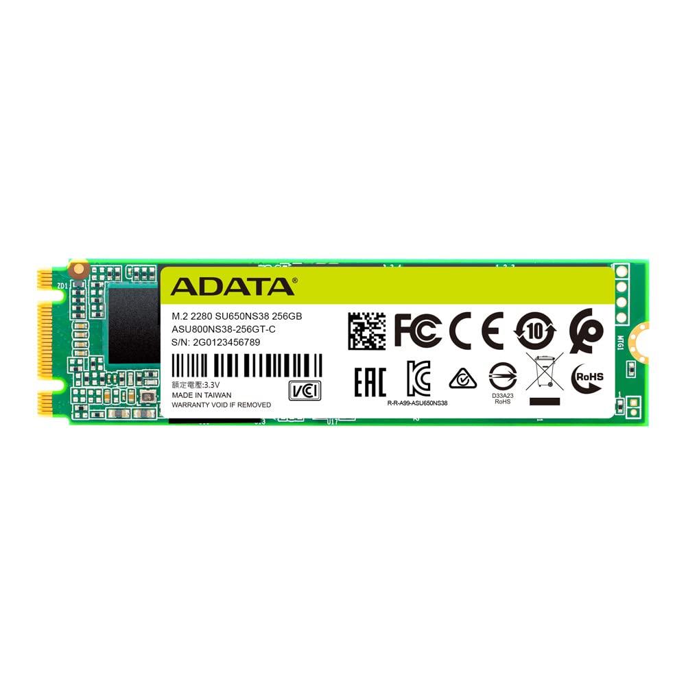 UNIDAD SSD ADATA M.2 SATA 2 RANURAS MODELO SU650NS38 - 256GB