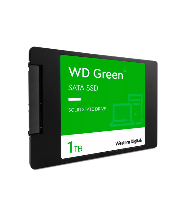 Unidad de estado sólido interna SSD Western Digital Green 1TB  con puerto SATA y factor de forma 2.5” (7mm), creado para las necesidades más básicas del cómputo diario, pero con un rendimiento y velocidad mayor que una unidad mecánica.