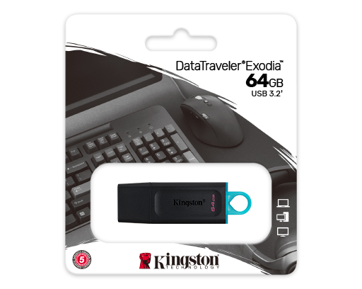 Usb kingston 64GB 3.2 Gen 1 DataTraveler Exodia (Black + Teal)