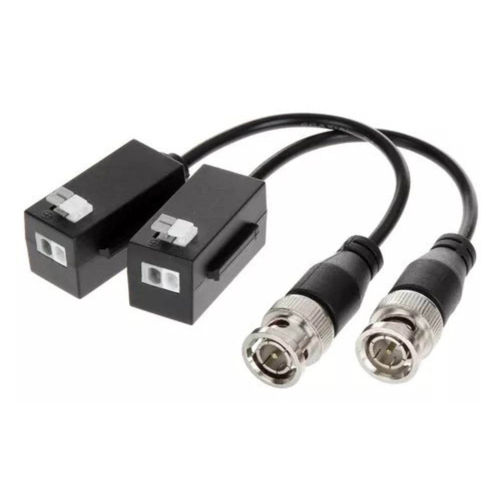 Par de Video balun pasivo HDCV/CVBS/AHD/TVI, 720P/1080P/4MP/5MP/4K, 400mts a 1Mpx, 250mts a 2Mpx, 200mts a 4Mpx (RG59)