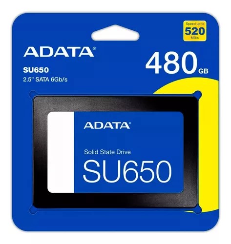 Disco sólido SSD Interno SATA Adata Ultimate SU650 480GB Negro