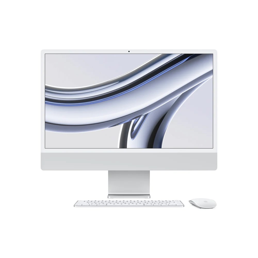 iMac con pantalla Retina 4,5K de 24 pulgadas: Chip M3 de Apple con CPU de ocho núcleos y GPU de diez núcleos, 8GB RAM, 256 GB SSD - Plata