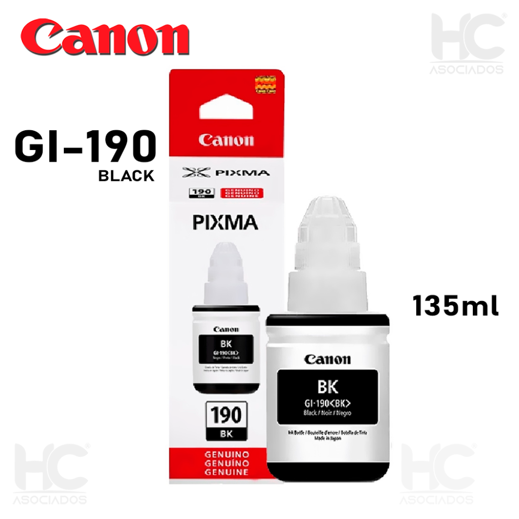 BOTELLA DE TINTA CANON GI-190 BLACK (6.000 PAG)