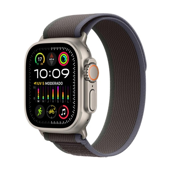 Apple Watch Ultra 2 (GPS + Cellular) - Caja de titanio de 49 mm - Correa Loop Trail azul/negra - Talla S/M