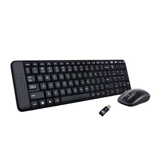 [920-004430] COMBO TECLADO/MOUSE MK220 Logitech Español Inalámbrico USB Compatible Win Antiderrames Teclas Silenciosas Garantía 3Años-NEGRO