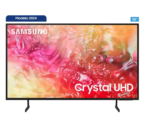 [UN50DU7000KXZL] Televisor Samsung FLAT LED Smart TV 50 pulgadas Crystal UHD 4K  /3,840 x 2,160, AI,  /HDR / DVB-T2 /LAN /WIFI 5 / Bluetooth 5.2 / Google Meet / AirPlay 2 /modo ambiente/ Modo Juego/ HDMI x 3/ USB x1 /abre y edita archivos de Office/ Garantía 1 año, Ficha técnica completa en www.samsung.com.co