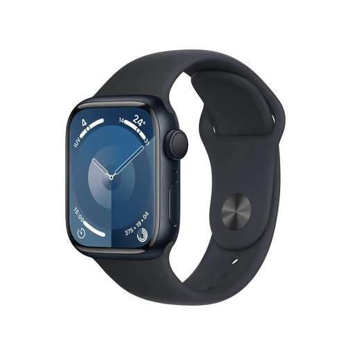 [MR8W3BE/A] Apple Watch Series 9 (GPS) - Caja de aluminio en color medianoche de 41 mm - Correa deportiva color medianoche - Talla S/M