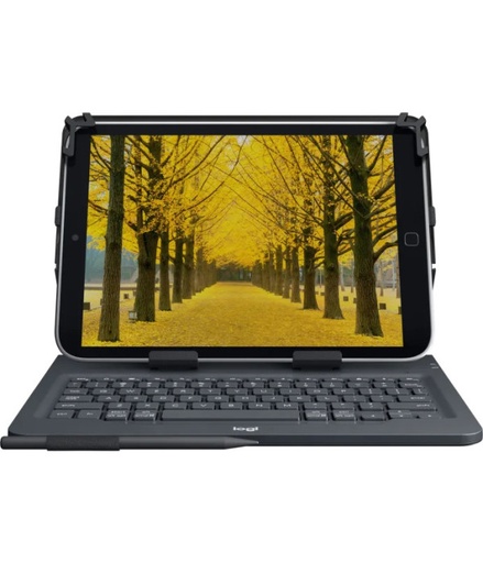 [920-008334] Estuche universal tipo folio con teclado Bluetooth integrado para tabletas Apple, Android y Windows de 9 a 10