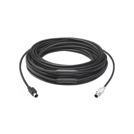 [939-001490] CABLE EXTENSOR Logitech Corporativo Para Conference Group De 15 Metros Aumenta La Distancia Entre El Hub y La Cámara o Sistema Principal de Audio Garantía 2Años-NEGRO