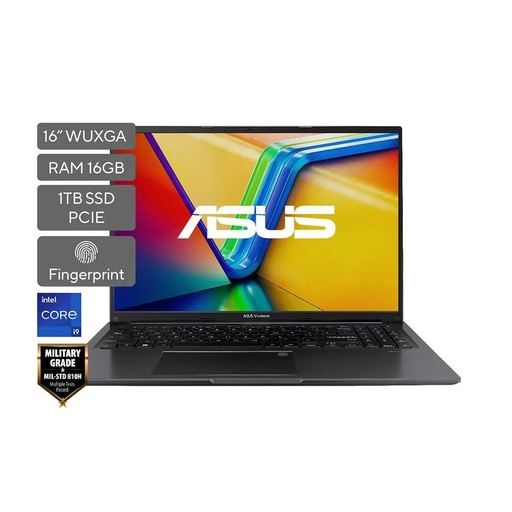 [90NB10N3-M00RJ0_G] Portátil ASUS Vivobook 16 X1605VA-MB493W BLACK Intel® Core™ i9-13900H Intel Iris X? Graphics DDR4 16GB 1TB M.2 NVMe™ PCIe® 4.0 SSD WUXGA (1920 x 1200) 16:10 aspect ratio Windows 11 Home