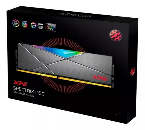 [AX4U320016G16A-ST50] Módulo de memoria XPG by ADATA SPECTRIX D50 / DDR4 / DIMM - RGB - 16GB  3.200 MHz / Single Pack / Tungsten grey