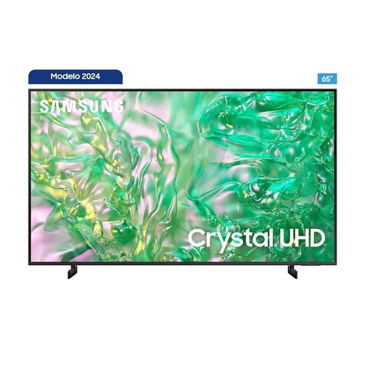 [UN65DU8000KXZL] Televisor Samsung FLAT LED Smart TV 65 pulgadas Crystal UHD 4K  /3,840 x 2,160 / DVB-T2 / HDR /LAN/ WIFI 5/ Control remoto Solar / Soporte ajustable / Bluetooth 5.2 / Google Meet / Multi view/ AirPlay 2 / Bixby desde el control /modo ambiente/ Modo Juego/ HDMI x 4/ USB x2-A /abre y edita archivos de Office/ control de voz/Garantía 1 año, Ficha técn