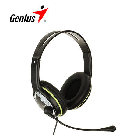 [31710169100] Audifono Diadema Genius HS-400A 2 plug 3.5mm Verde/negro