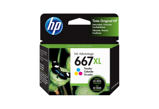 [3YM80AL] CARTUCHO HP TRICOLOR 667XL HP DESKJET INK ADVANTAGE 1216,1275,2335,2374,4175 330 pag