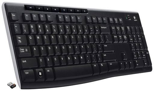 [920-004426] TECLADO K270 Logitech Español Inalámbrico Receptor USB Compatible Win-Unifying Antiderrames Letras No Se Borran Garantía 3Años-NEGRO