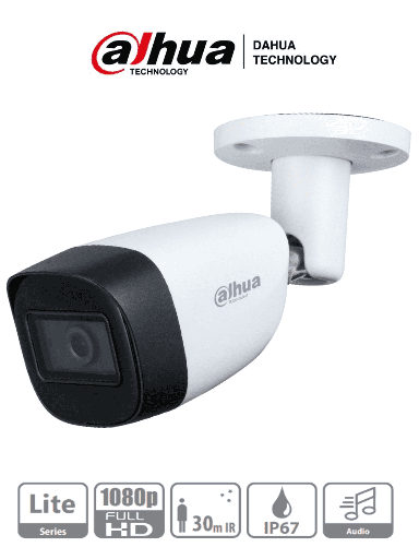 [DH-HAC-HFW1200CMN-IL-A-2.8MM] CAMARA 4 EN 1 TIPO BALA 2MP LENTE 2.8MM FOV 112° WDR LED 30M MIC