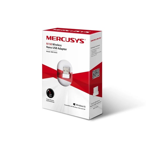 [MW150US] Adaptador Nano Mercusys USB 2.0  inalámbrico de 150Mbps