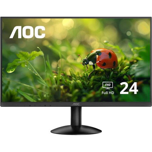 [24B30H2] Monitor AOC LCD Profesional plano 23.8 IPS Full HD (1920 X 1080) / 100Hz / 4 ms / VGA / HDMI /Base Fija / Kensington Lock / Adaptive Sync.